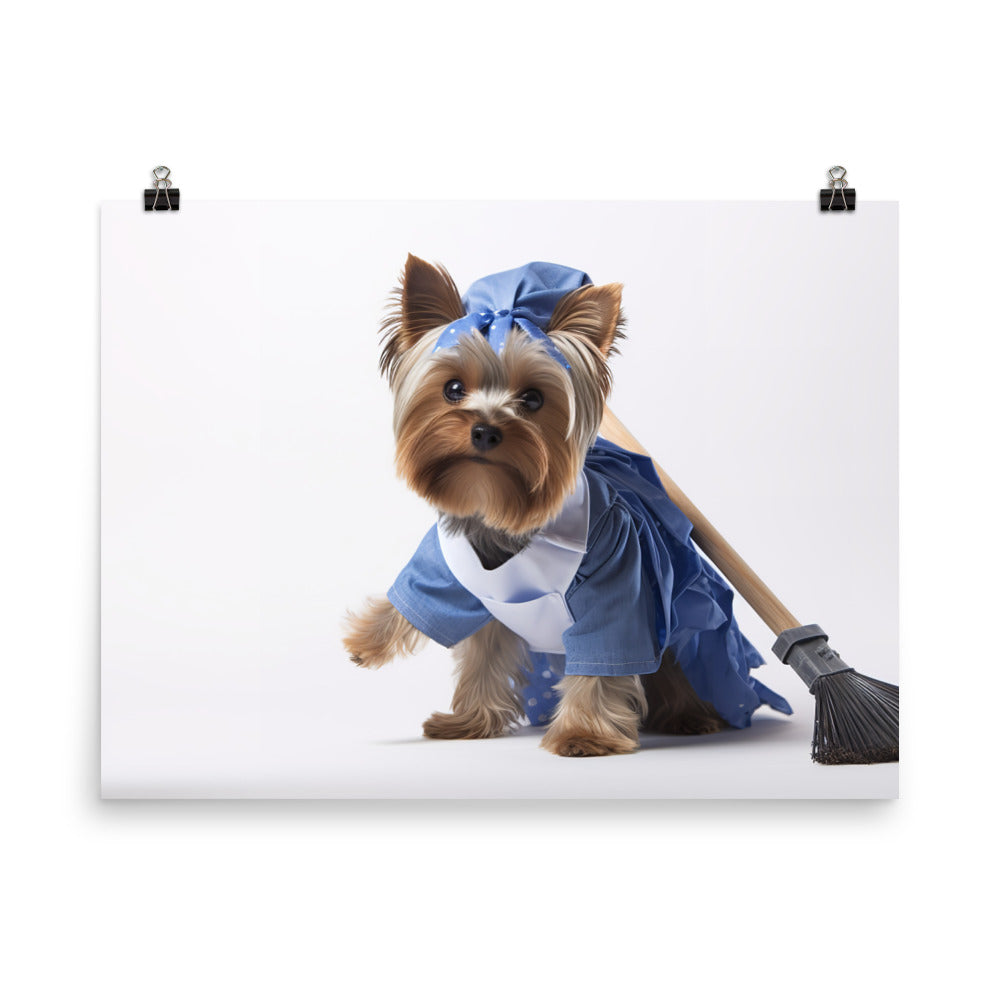 Yorkshire Terrier Janitor Photo paper poster - PosterfyAI.com