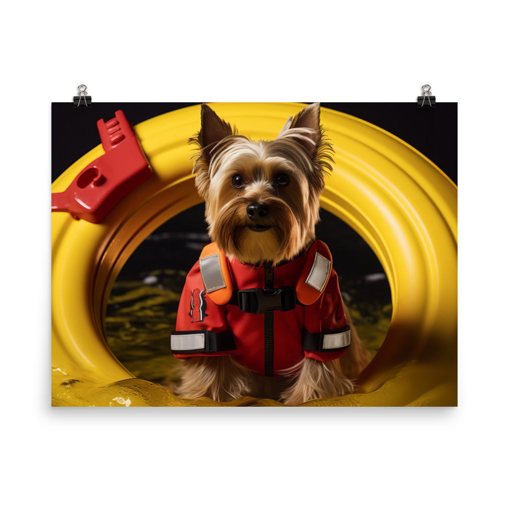 Yorkshire Terrier Lifeguard Photo paper poster - PosterfyAI.com