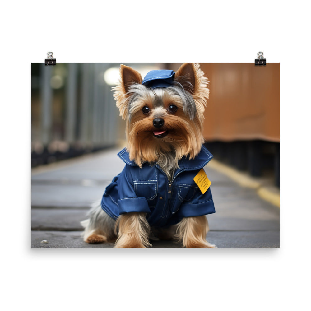 Yorkshire Terrier Janitor Photo paper poster - PosterfyAI.com