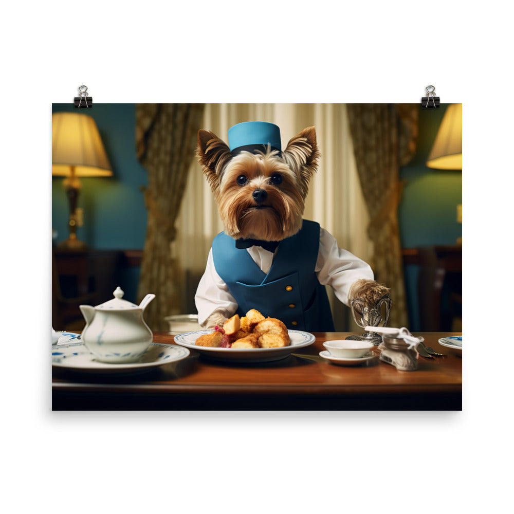 Yorkshire Terrier Hotel Staff Photo paper poster - PosterfyAI.com