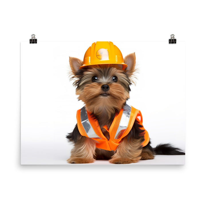 Yorkshire Terrier Contractor Photo paper poster - PosterfyAI.com