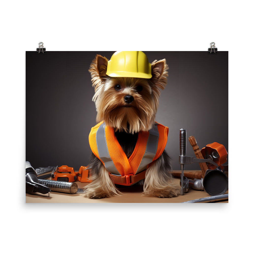 Yorkshire Terrier Contractor Photo paper poster - PosterfyAI.com