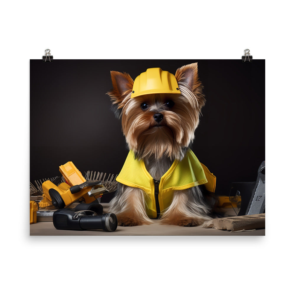 Yorkshire Terrier Contractor Photo paper poster - PosterfyAI.com