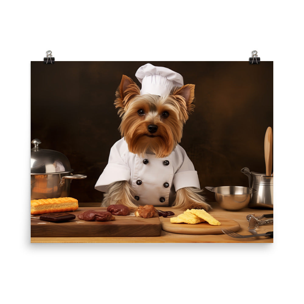 Yorkshire Terrier Chef Photo paper poster - PosterfyAI.com