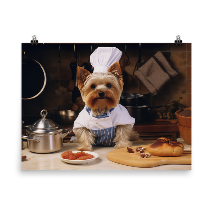 Yorkshire Terrier Chef Photo paper poster - PosterfyAI.com