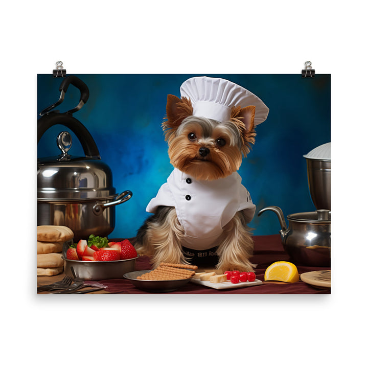 Yorkshire Terrier Chef Photo paper poster - PosterfyAI.com