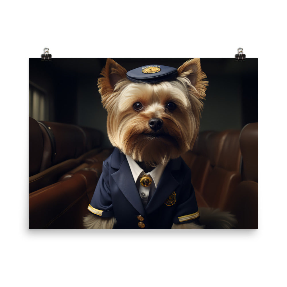 Yorkshire Terrier Cabin Crew Photo paper poster - PosterfyAI.com