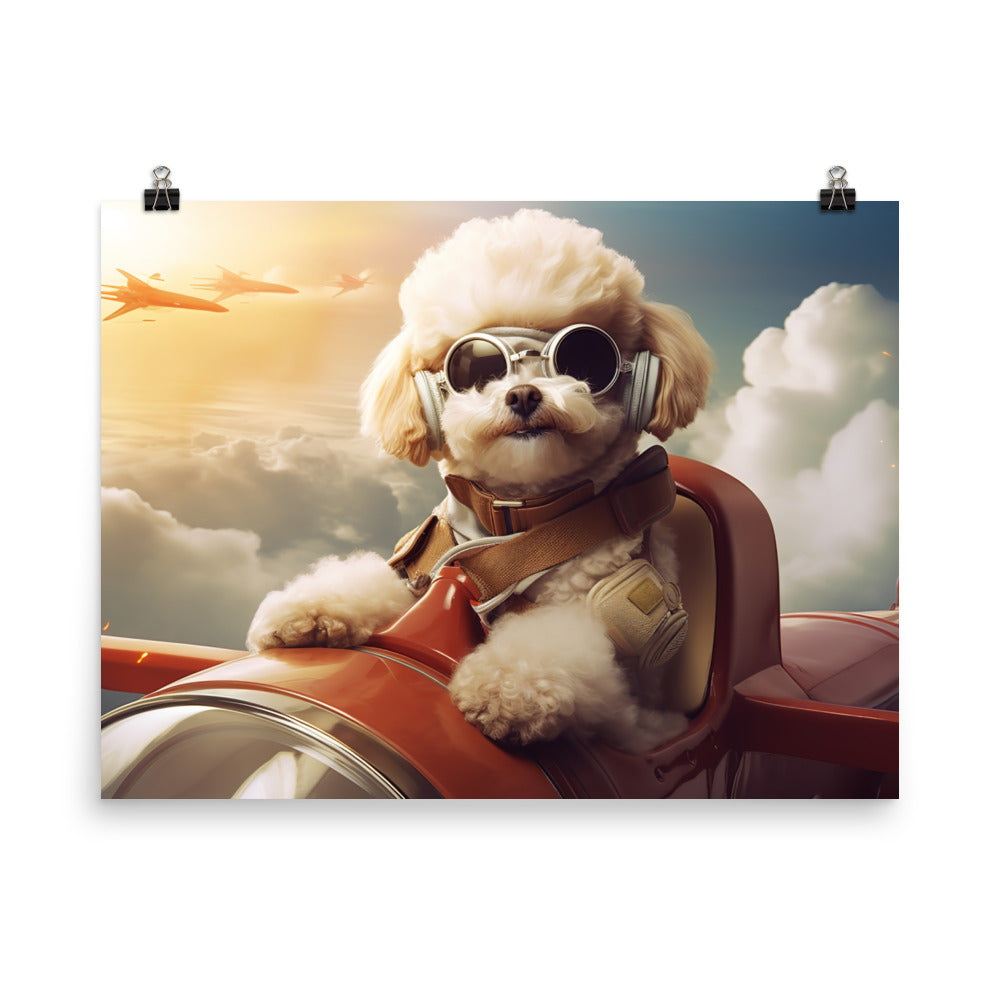 Poodle Pilot Photo paper poster - PosterfyAI.com