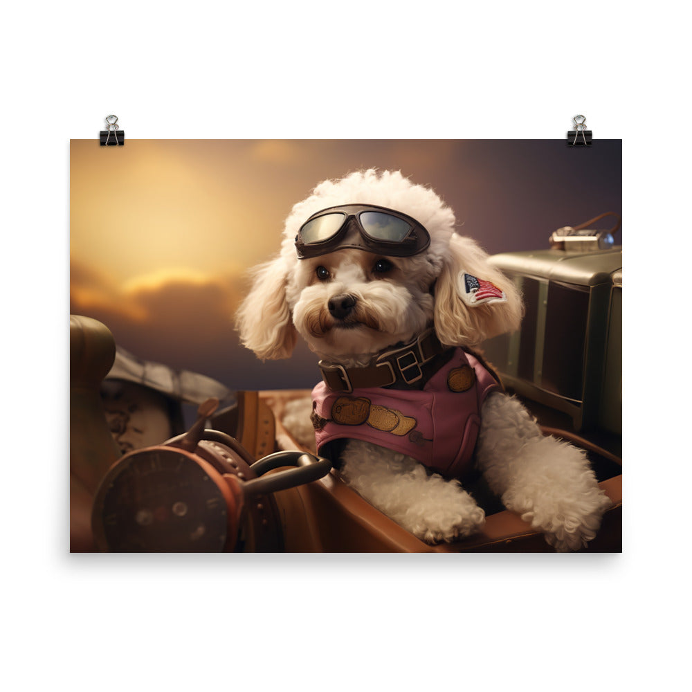 Poodle Pilot Photo paper poster - PosterfyAI.com