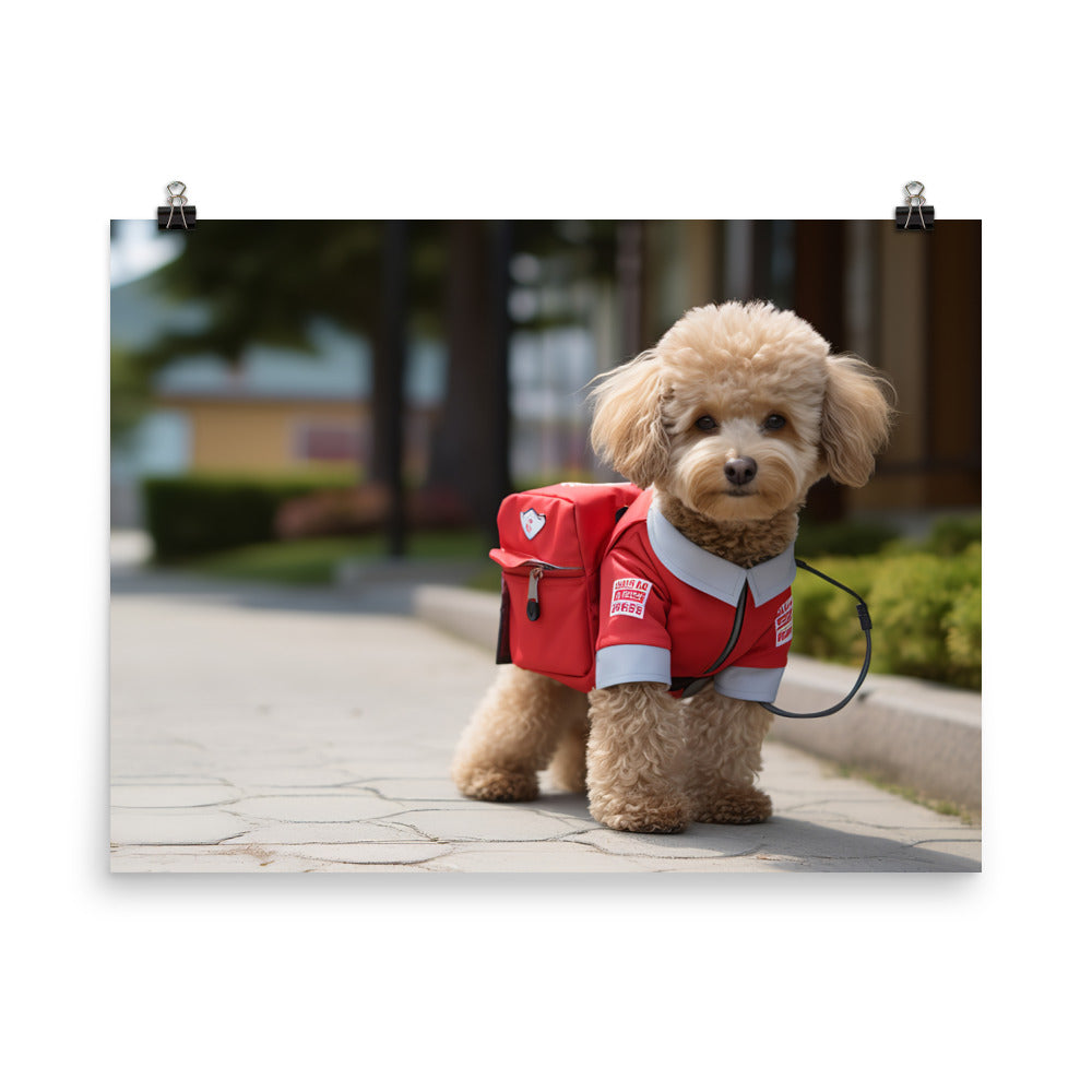 Poodle Mail Carrier Photo paper poster - PosterfyAI.com