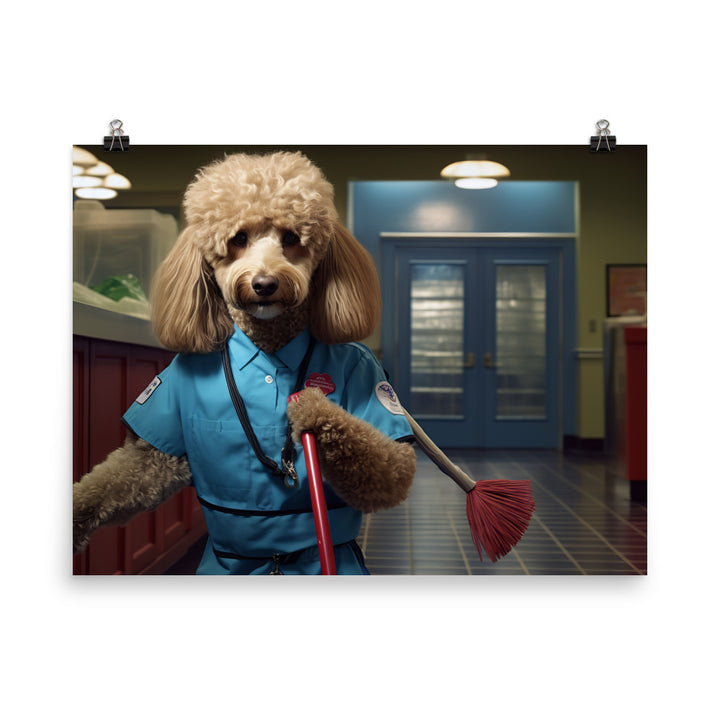 Poodle Janitor Photo paper poster - PosterfyAI.com