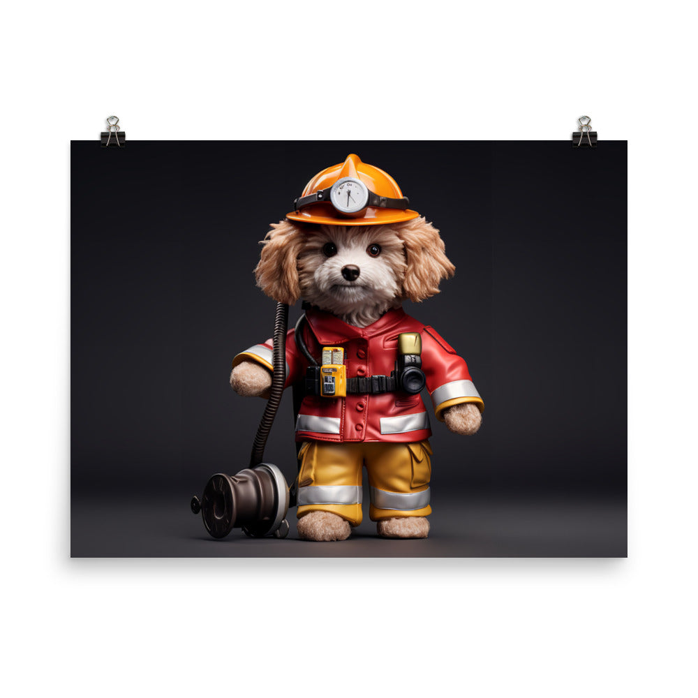 Poodle Firefighter Photo paper poster - PosterfyAI.com