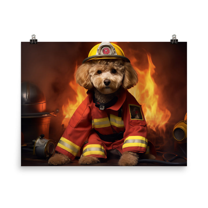 Poodle Firefighter Photo paper poster - PosterfyAI.com
