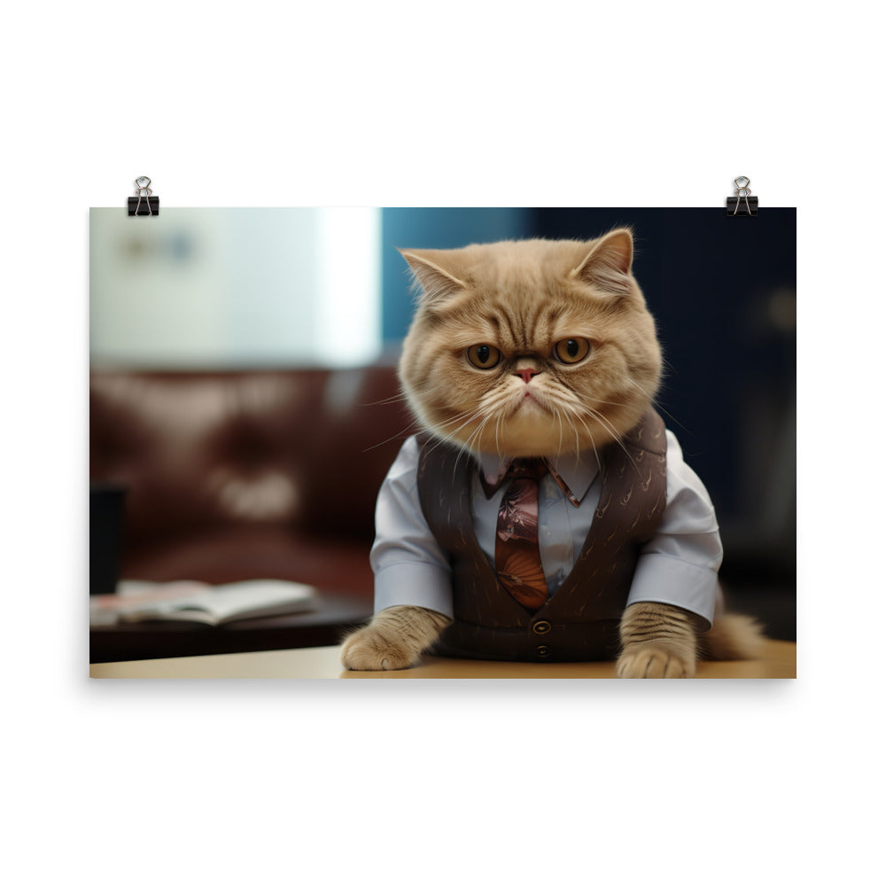 Exotic Shorthair Sales Consultant Photo paper poster - PosterfyAI.com