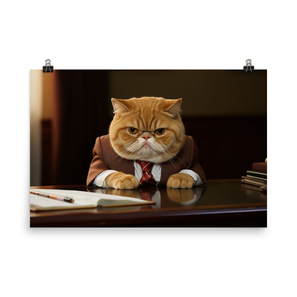 Exotic Shorthair Sales Consultant Photo paper poster - PosterfyAI.com