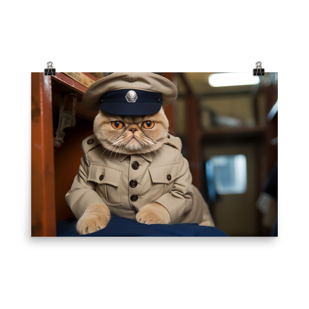 Exotic Shorthair Prison Officer Photo paper poster - PosterfyAI.com