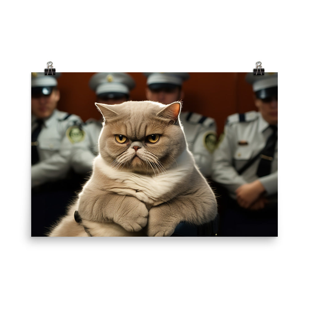 Exotic Shorthair Prison Officer Photo paper poster - PosterfyAI.com