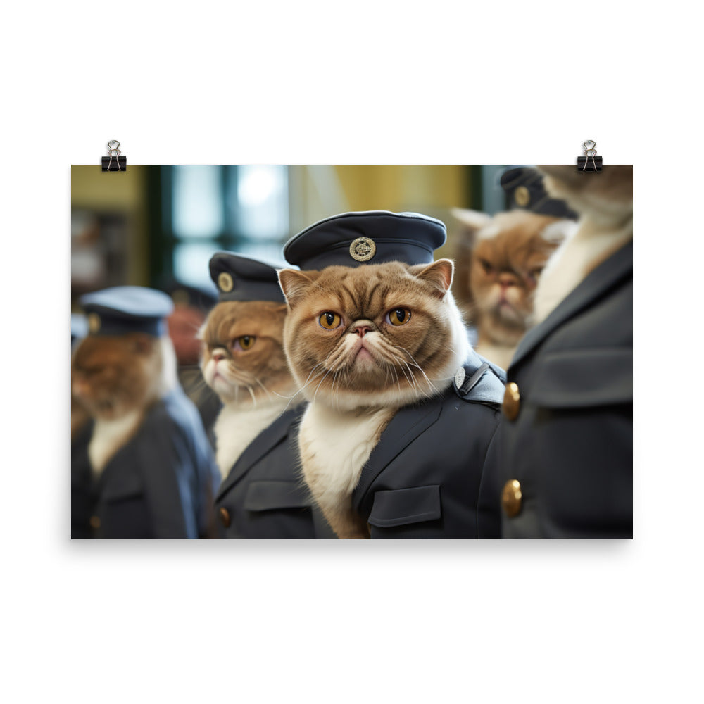 Exotic Shorthair Prison Officer Photo paper poster - PosterfyAI.com