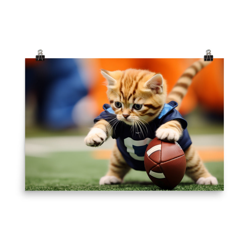 Exotic Shorthair Football Player Photo paper poster - PosterfyAI.com