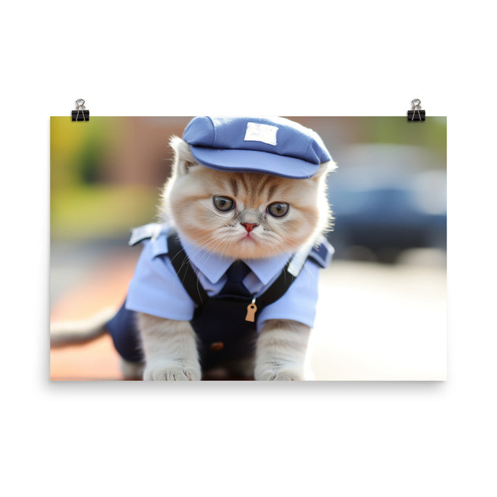 Exotic Shorthair Mail Carrier Photo paper poster - PosterfyAI.com