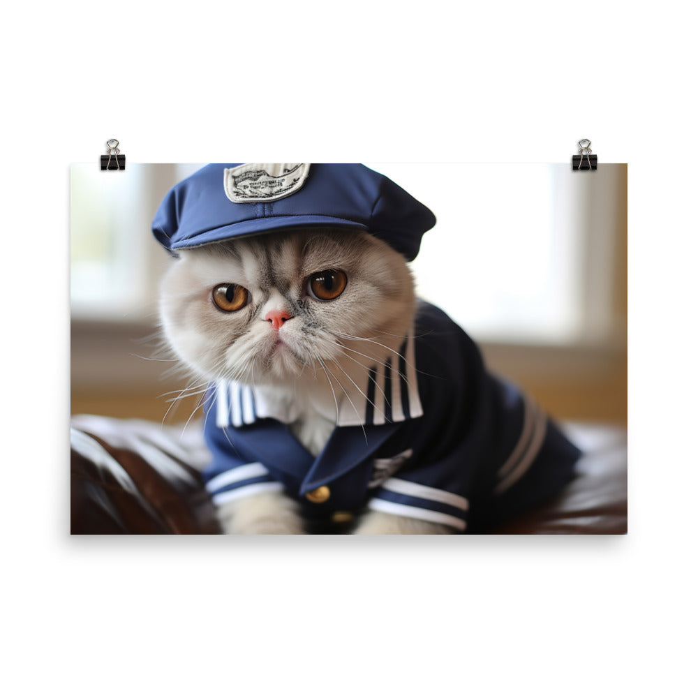 Exotic Shorthair Mail Carrier Photo paper poster - PosterfyAI.com