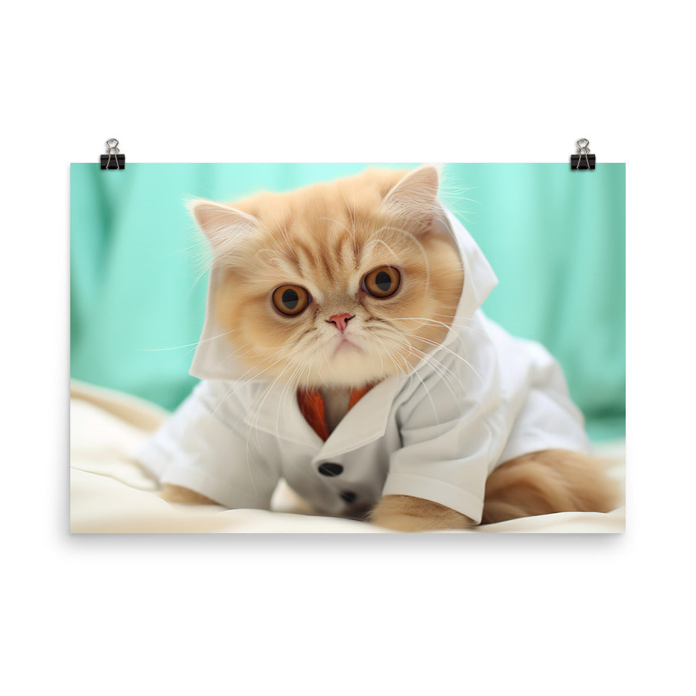 Exotic Shorthair Nurse Photo paper poster - PosterfyAI.com