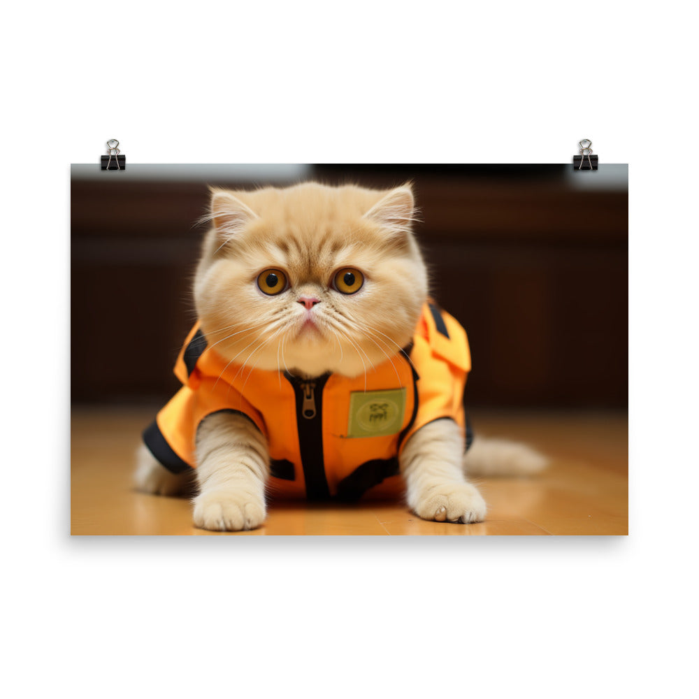 Exotic Shorthair Paramedic Photo paper poster - PosterfyAI.com