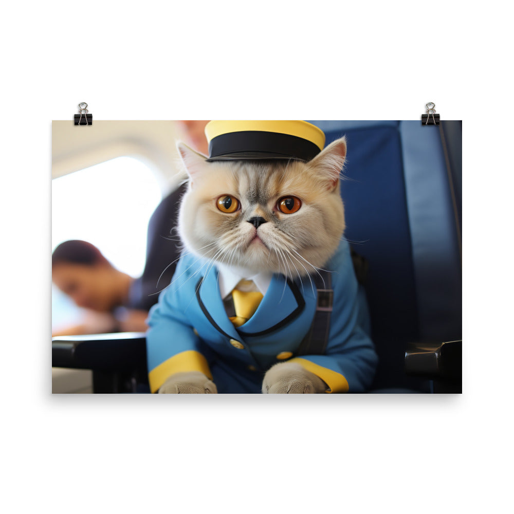 Exotic Shorthair Cabin Crew Photo paper poster - PosterfyAI.com