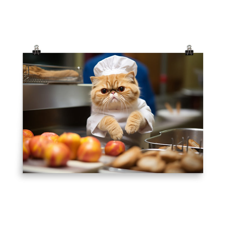 Exotic Shorthair Fast Food Crew Photo paper poster - PosterfyAI.com