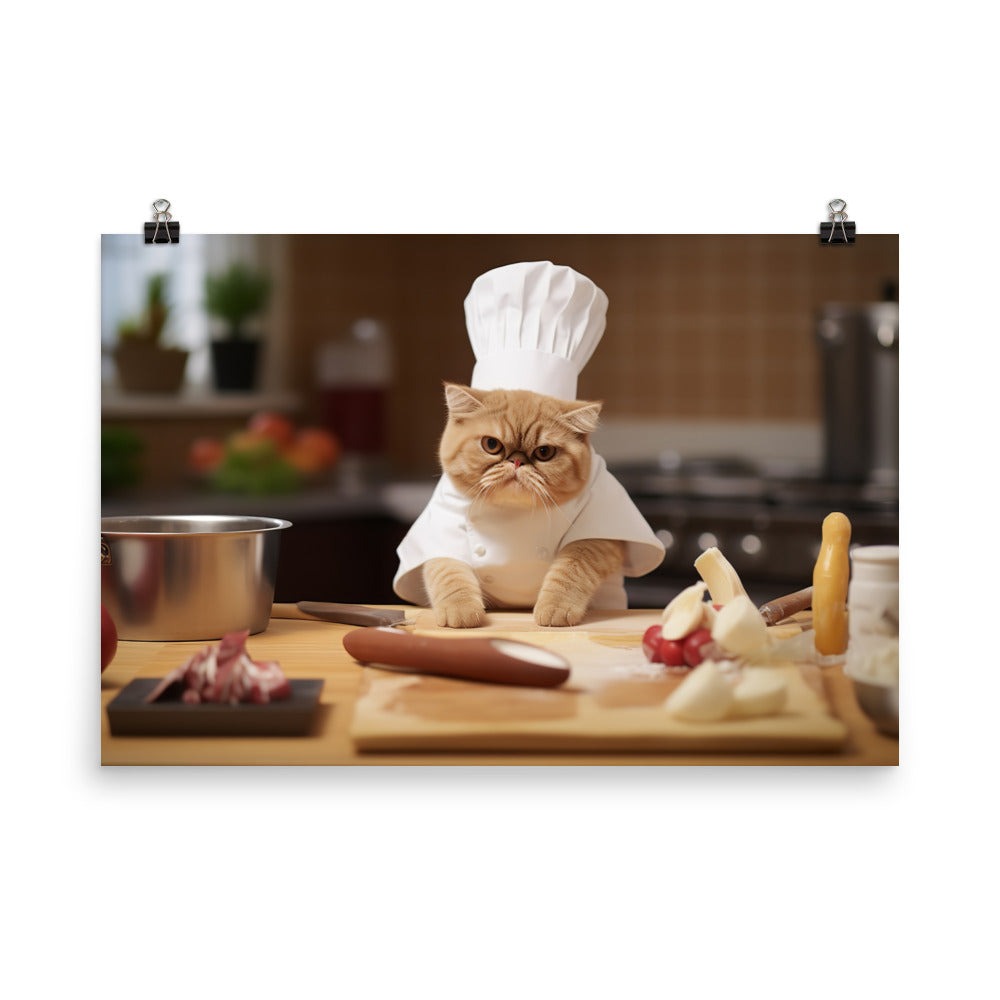 Exotic Shorthair Chef Photo paper poster - PosterfyAI.com