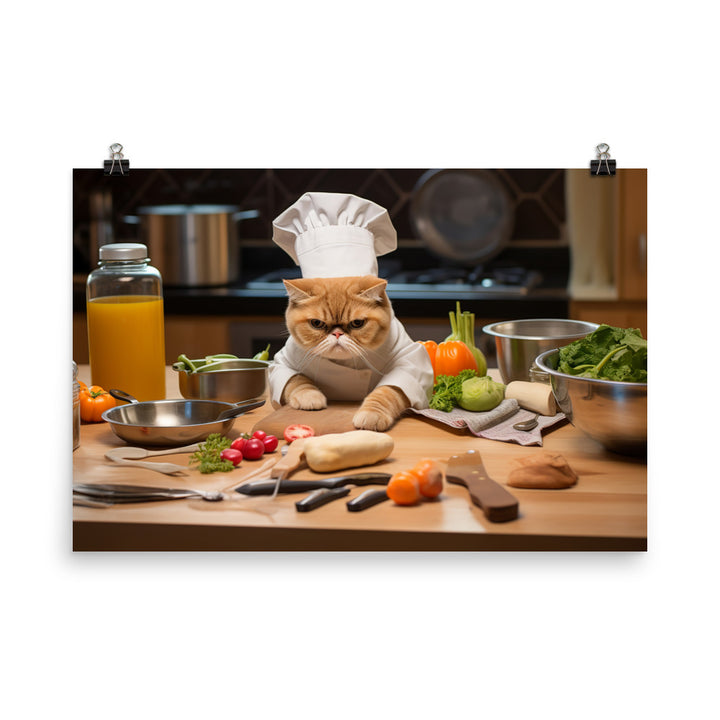 Exotic Shorthair Chef Photo paper poster - PosterfyAI.com