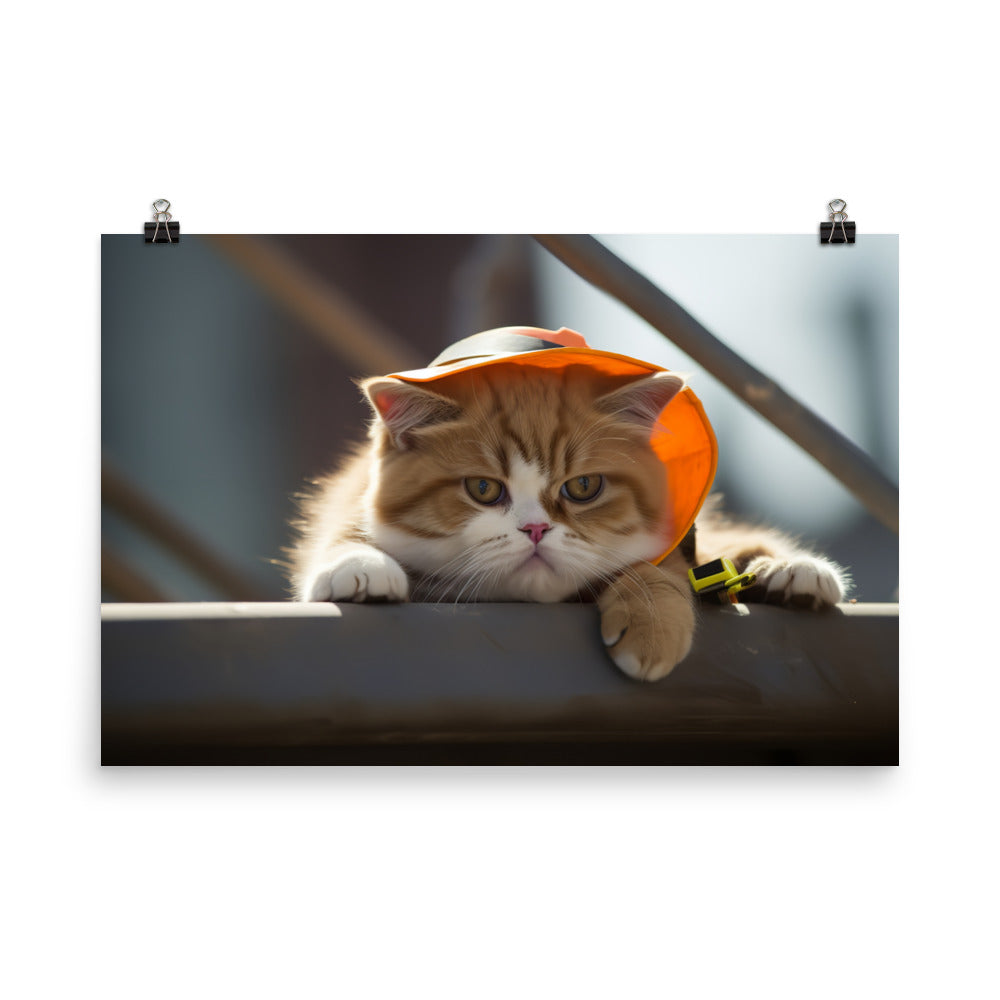 Exotic Shorthair Contractor Photo paper poster - PosterfyAI.com