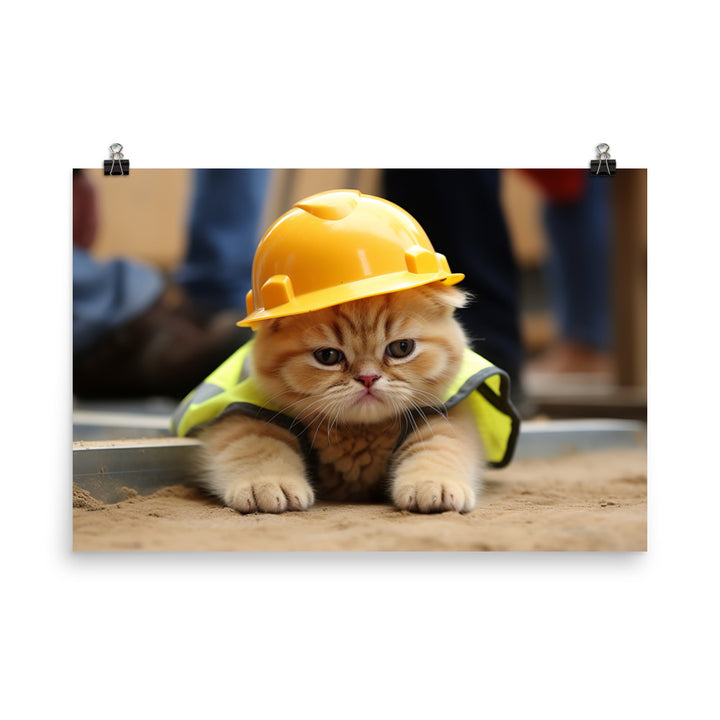 Exotic Shorthair Contractor Photo paper poster - PosterfyAI.com