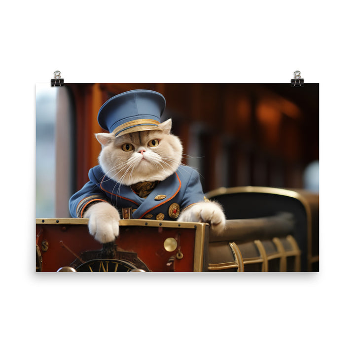 Exotic Shorthair Transit Operator Photo paper poster - PosterfyAI.com