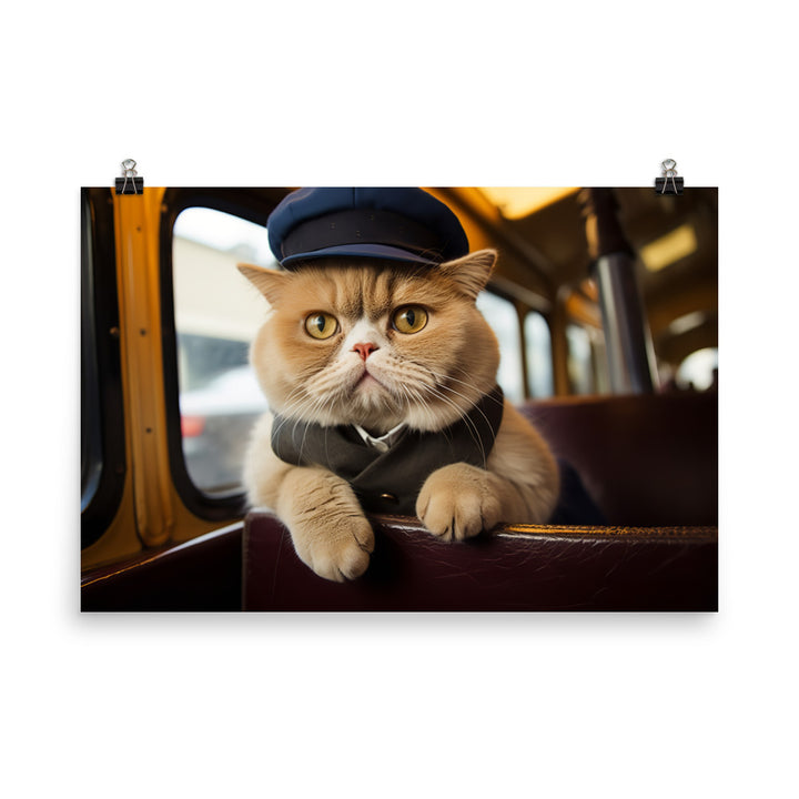 Exotic Shorthair Transit Operator Photo paper poster - PosterfyAI.com