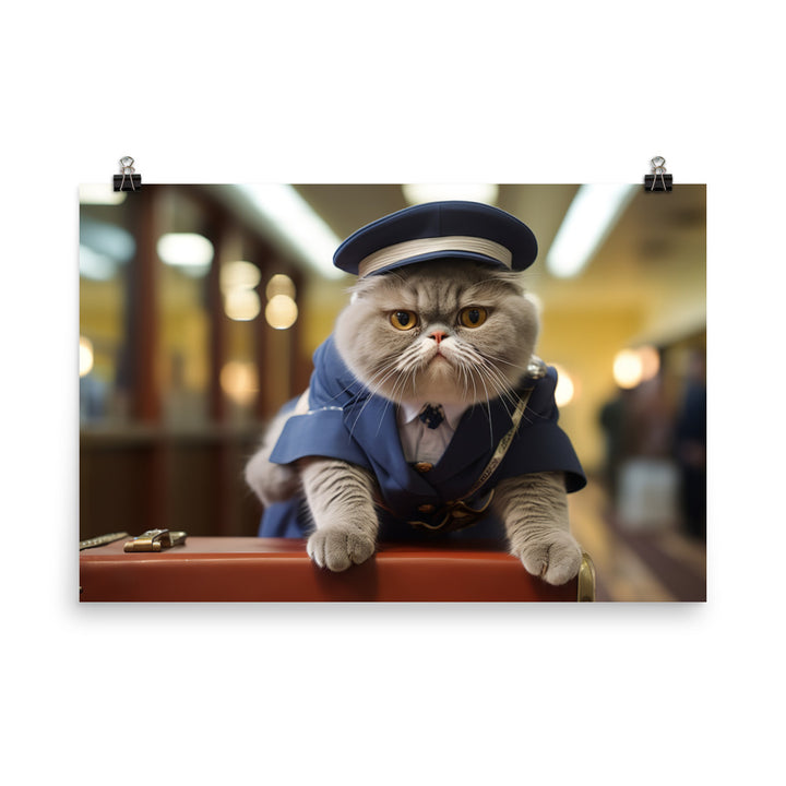 Exotic Shorthair Mail Carrier Photo paper poster - PosterfyAI.com