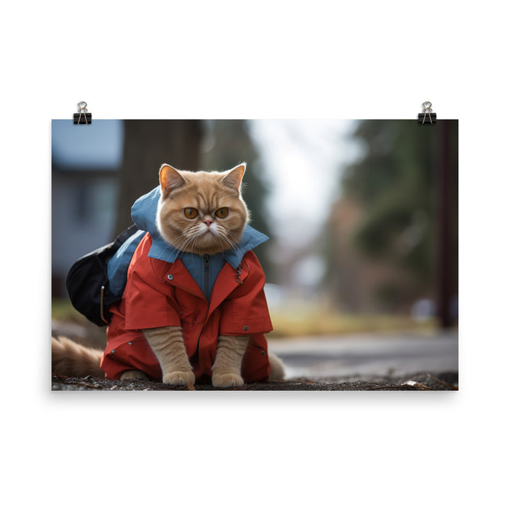 Exotic Shorthair Mail Carrier Photo paper poster - PosterfyAI.com