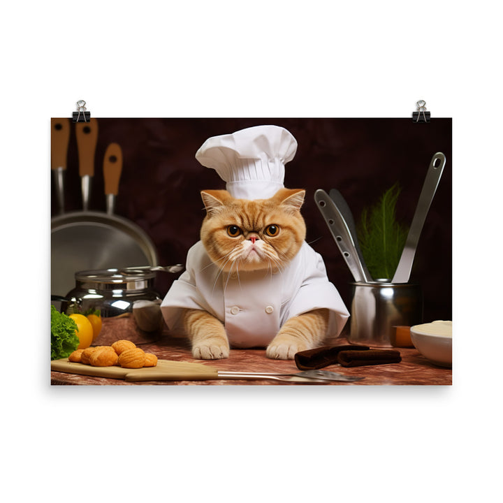 Exotic Shorthair Chef Photo paper poster - PosterfyAI.com