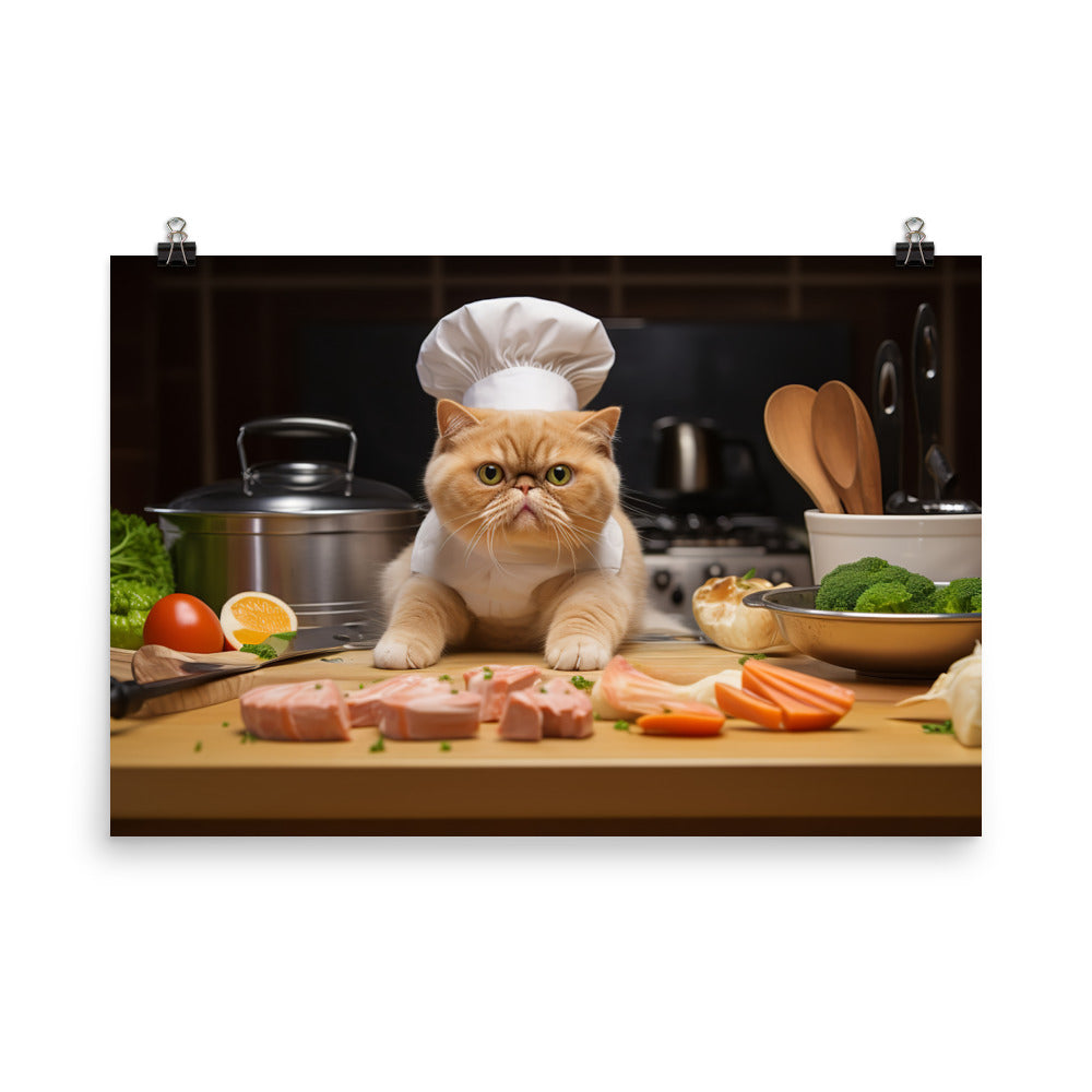 Exotic Shorthair Chef Photo paper poster - PosterfyAI.com