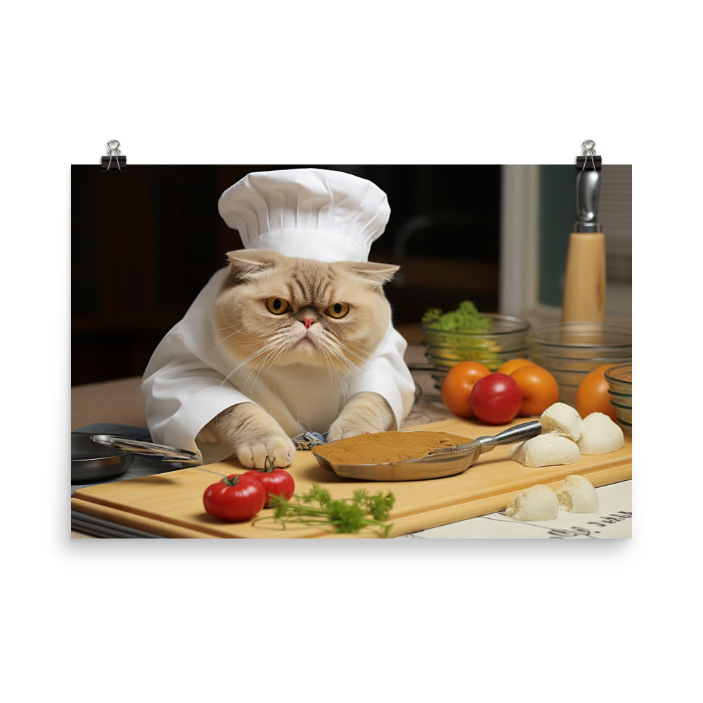 Exotic Shorthair Chef Photo paper poster - PosterfyAI.com