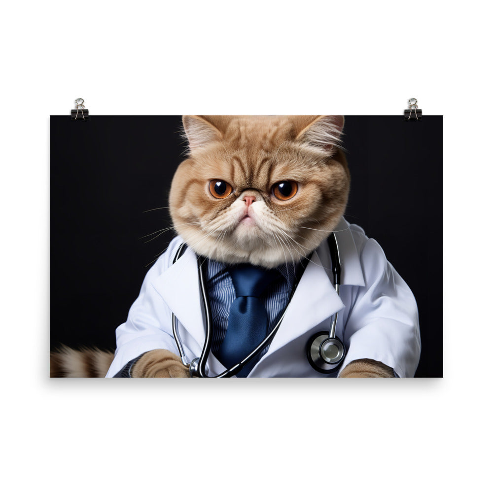 Exotic Shorthair Doctor Photo paper poster - PosterfyAI.com