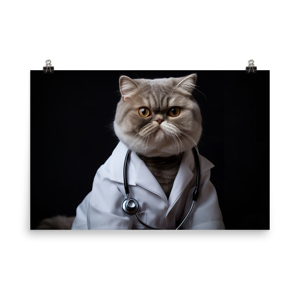 Exotic Shorthair Doctor Photo paper poster - PosterfyAI.com