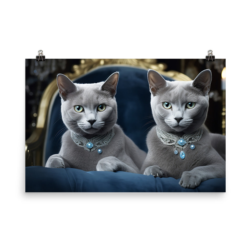 Russian Blue Photo paper poster - PosterfyAI.com