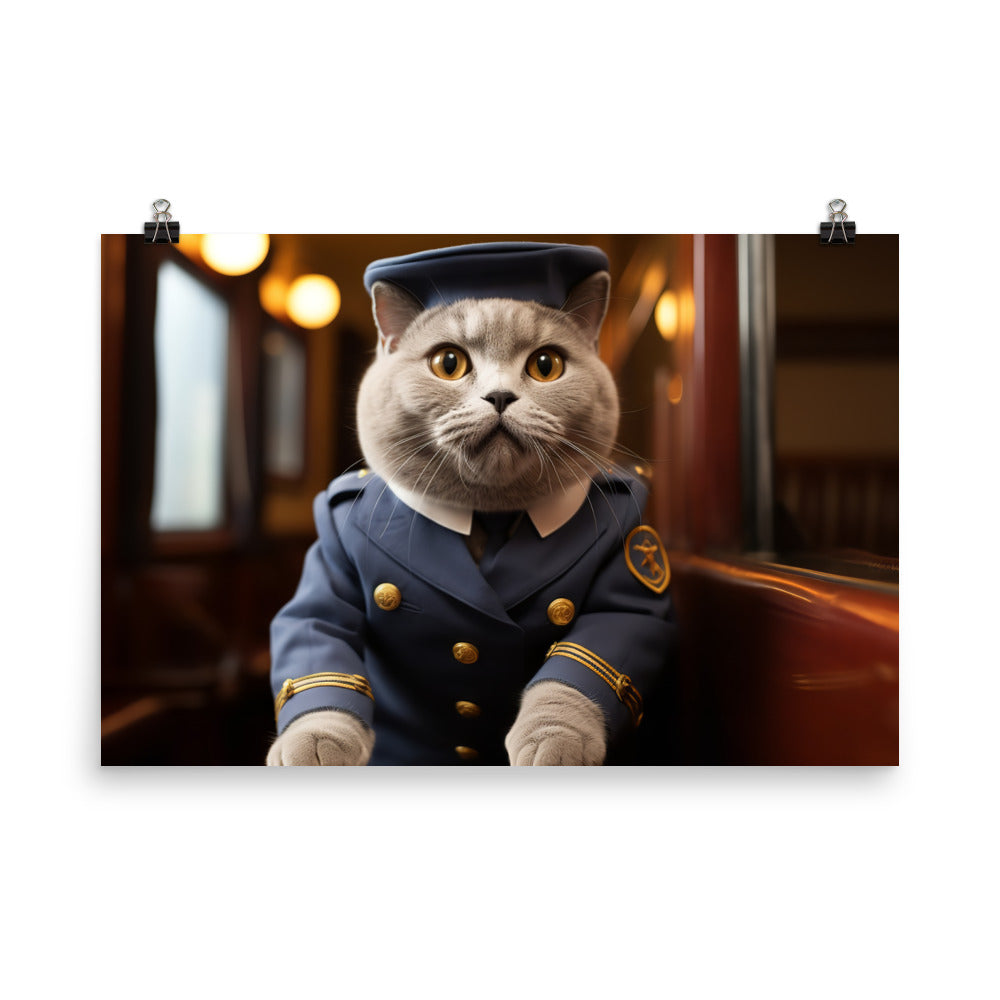 British Shorthair Transit Operator Photo paper poster - PosterfyAI.com