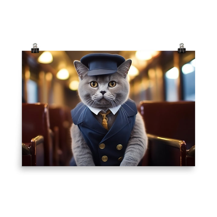 British Shorthair Transit Operator Photo paper poster - PosterfyAI.com