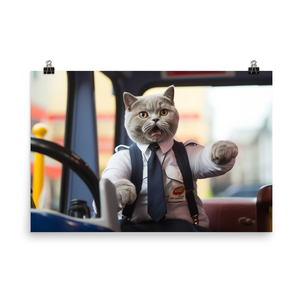 British Shorthair Transit Operator Photo paper poster - PosterfyAI.com