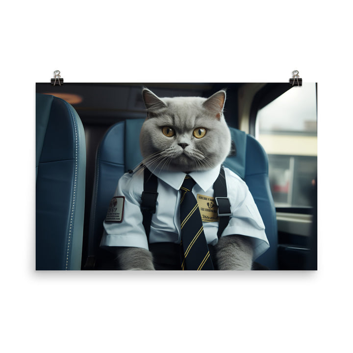 British Shorthair Transit Operator Photo paper poster - PosterfyAI.com