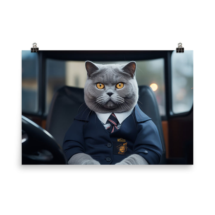 British Shorthair Transit Operator Photo paper poster - PosterfyAI.com