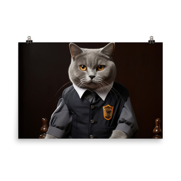 British Shorthair Referee Photo paper poster - PosterfyAI.com