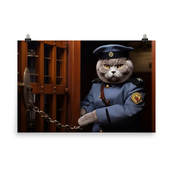 British Shorthair Prison Officer Photo paper poster - PosterfyAI.com